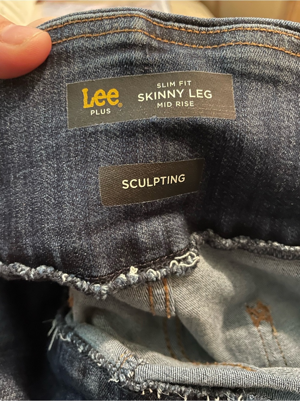 Lee Plus Slim Fit Skinny Leg Mid Rise Sculpting Jeans - Dark Blue